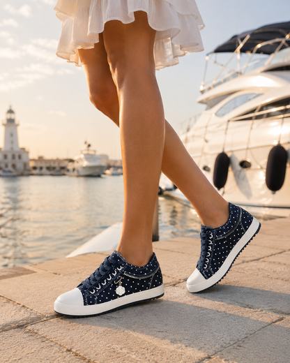 Sofia | Dame Hverdag Broderede Sneakers